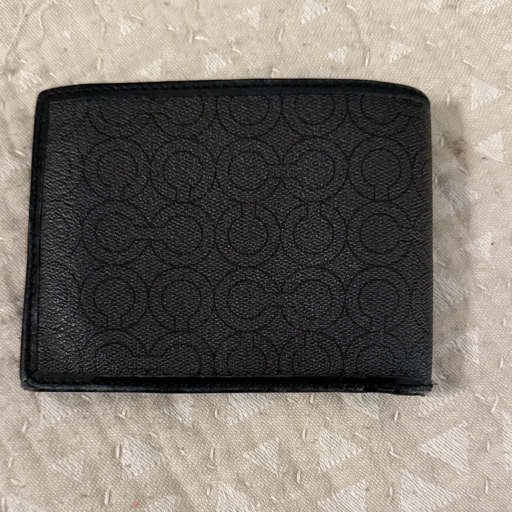 COACH Men’s Black Leather Wallet - Picture 3 of 7